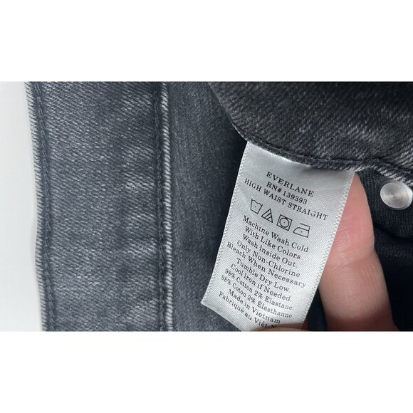 Everlane Women’s Ankle Jeans Black High Waist Straight 28 - Picture 5 of 8